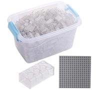 Blocchi da costruzione, 520 pezzi, compatibili con tutti gli altri produttori, con scatola e piastra di base, trasparenti