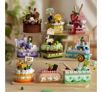 Blocchi da costruzione dolci, set di giocattoli creativi a tema cibo per la città, mini accessori per torte e feste, riempitivo per uova di Pasqua (versione per bambini) Blocchi di costruzione di tort