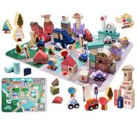 Blocchi in legno educativi città puzzle 135 pezzi