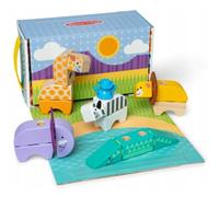 Melissa & Doug Blockables Safari, blocchi di legno da agganciare per giocare, set di gioco con mattoncini in legno collegabili, giocattolo per bambine e bambini in età prescolare (34 pezzi)