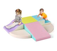 Blocchi da costruzione in schiuma per bambini, 6 pezzi di blocchi da costruzione morbidi XXL per arrampicarsi, Blocchi da costruzione in spugna ad alta resilienza per arrampicata (Lederetui Macaron)