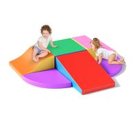 Blocchi da costruzione in schiuma per bambini, 6 pezzi di blocchi da costruzione morbidi XXL per arrampicarsi, Blocchi da costruzione in spugna ad alta resilienza per arrampicata (Lederetui Rainbow)