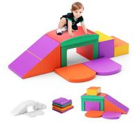 Blocchi da costruzione in schiuma per bambini, mattoncini morbidi per arrampicata, grandi capacità motorie, giocattoli montessori, custodia lavabile per divertimento indoor, Baby Soft Playset (colore