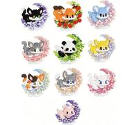 Blocchi da costruzione micro creativi a forma di luna, fiore, animale, puzzle nano fai-da-te, gioco di costruzione in miniatura di gatto e panda, regalo per San Valentino/Capodanno/Natale, decorazione