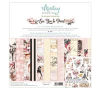 Blocchi di Carte Scrap See You in Paris 30x30 Tour Effeil lucchetti croissant