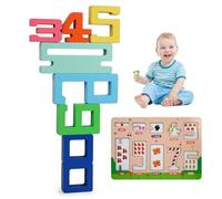 Blocchi di cifre, blocchi di cifre matematica | 1-10 numeri Blocco impilamento in legno | Attività di apprendimento per le abilità motorie, contano giocattolo per bambini di età compresa tra 3 anni