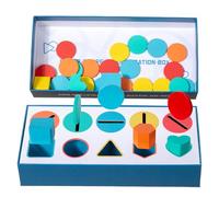 Blocchi di corrispondenza geometrica - Set di giocattoli impilabili in legno, scheda di riconoscimento di forma | Pezzi di colore grandi, giocattolo di coordinazione occhio-mano, gioco cognitivo per