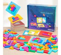 Blocchi di costruzione in legno Make It Quick, gioco da battaglia a due giocatori per allenare il cervello, giocattolo educativo Montessori per il pensiero logico, regalo di apprendimento per smistare