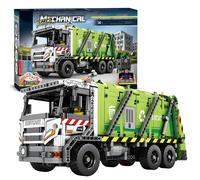 Blocchi di costruzione per camion della spazzatura compressa telecomandata Città servizi igienico-sanitari Tecnici Modello di auto RC Mattoni Giocattoli per bambini Regali di festa