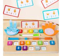 Blocchi di costruzione per il riconoscimento dei numeri e il conteggio delle dita, giocattoli Montessori per l'educazione matematica precoce e l'apprendimento per bambini MZM - Tastiera aritmetica mul