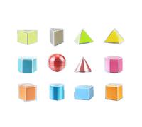 Blocchi di forme geometriche 3D da 12 pezzi Montessori per bambini della