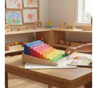 Blocchi di Legno Colorati Coordinazione Occhio-Mano Tavola Arcobaleno Impilabile