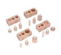 Blocchi di Legno con Presa Cilindrica con Pomello Educativo per Bambini Che Addestrano la Discriminazione Visiva, Giocattoli dai Colori Vivaci per L'immaginazione e la creatività, 3 Anni +