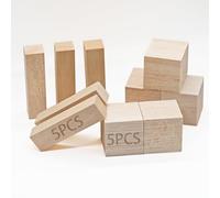 Blocchi di legno di balsa, 100x25x25mm 5 pezzi e 50x50x50mm 5 pezzi, confezione da 10, per artigianato fai da te, modelli in legno e decorazioni per la casa (25 * 25 * 100 50 * 50 * 50mm)