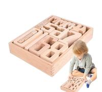 Blocchi Di Legno Per Costruzioni Con Numeri - Materiali Didattici Per La Scuola Materna | Giocattoli Impilabili Per Bambini, Blocchi Di Costruzione Digitali, Attività Di Apprendimento Prescolare Per B
