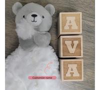Blocchi di legno personalizzati con lettere dell'alfabeto, annuncio di gravidanza, decorazione per camera da letto di figlio/figlia, festa per rivelazione del sesso, decorazione per festa di maternità