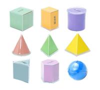 Blocchi di matematica, set di geometria 3D colorati - materiale di supporto portatile per gli insegnanti, materiale multifunzionale per la classe dei bambini e delle ragazze