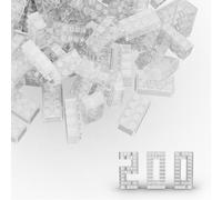 Blocchi di mattoni classici 2x4, 200 pezzi, completamente trasparenti, compatibili con i pezzi e le parti Lego 3001, set di gioco creativo, compa