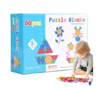 Blocchi di motivi in legno, blocchi di pattern | Tangram forme geometriche educative giocattoli puzzle,Attività di viaggio per homeschool in classe prescolare per bambini 3+, puzzle blocca giocattol