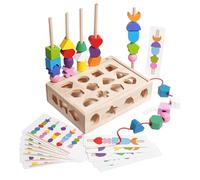 Blocchi di riconoscimento colore, puzzle geometrici | Giocattolo coordinato in legno con forme geometriche per bambini - Giocattoli impilabili dal design realistico per Pasqua, festa dei bambini, Nat