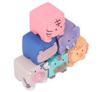 Blocchi di Silicone per Bambini, Blocchi Morbidi da Costruzione per Neonati | Materiale sicuro, Spruzzo d\'acqua spremuto, Motivi con animali in rilievo, Buona presa, Adatto per bambini da 6 a 12 mesi