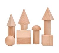 Blocchi geometrici - Giocattoli sensoriali in legno, set di forme misteriose | Set di apprendimento in legno massiccio in colori primari, attività di gioco educativa per matematica e geometria per la