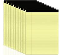 Blocchi gialli legali, 8,5 x 11 blocchetti per appunti, confezione da 10 | Blocco note a righe da 8,5 x 11 cm, a righe, 30 fogli per blocco legale, blocco note giallo per prendere appunti, promemoria