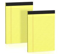 Blocchi gialli per appunti da 21 x 28 cm, a righe larghe, confezione da 2 blocchetti per appunti, 21 x 28 cm, carta giallo canarino, 9,5 kg, 30 fogli per blocco note legali, ideali per ufficio, casa,