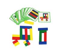 Blocchi in legno - Puzzle di forma geometrica, giochi di blocchi di sviluppo | Blocchi di motivi con carte per 3 anni in su, giocattolo educativo per ragazzi e ragazze, strumento di gioco