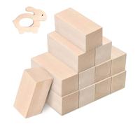 Blocchi Legno Di Tiglio, 12 Pezzi Blocco da Intaglio in Sughero, 5x5x10cm Blocchi da Intaglio non Trattati, Legno Grezzo Morbido per Scultura, per Belle Arti, Modellismo