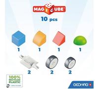 Blocchi magnetici - GEOMAG - Magicube 308 - 10 pezzi - Varie forme - Veicoli - Plastica riciclata