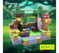 Blocchi magnetici Mine World Magnet Cube Brick Set Miglior regalo per ragazzi Ragazze Bambini 3+ Giocattolo stile pixel fai-da-te