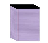 Blocchi Note Legali Colorati A4, Quaderni a Righe Larghe con Doppio Margine Rosso, Confezione da 4, Strappo Superiore, for Appunti e Scrittura in Ufficio e a (4 pezzi 21,4x29,6 cm 50 pagine)