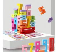 Blocchi numerici - Grandi blocchi di legno di Montessori, numeri da 1 a 10, giocattoli di apprendimento per bambini piccoli, attività di apprendimento prescolari, blocchi di legno di Montessori, 2-8 a