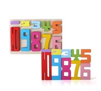 Blocchi Numerici in Legno,10 PCS Blocchi Numero in Legno per Bambini,Giocattoli con Numeri da Impilare,Puzzle in Legnos da Impilare per Giochi di Apprendimento,Favorisce il Rapporto Genitore-Figlio