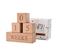 Blocchi per bambini - Blocchi numerici in legno fatti a mano per pietre miliari e conto alla rovescia - Giorni, settimane, mesi, anni, ideali per foto di neonati e ricordi del primo anno