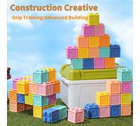 Blocchi per bambini, blocchi per bambini piccoli, giocattoli per impilare e costruire per bambini, 8/16/24/32/40/48+ scatola di blocchi morbidi ed educativi - numeri, forme, blocchi per bambini per fe