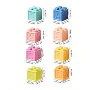 Blocchi per bambini, blocchi per bimbi, giocattoli per impilare e costruire per B, 8/16/24 Block Blocchetti morbidi ed educativi - Numeri, forme, Bloc per neonati per schiacciare bambini piccoli, colo