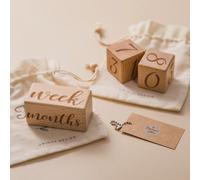 Blocchi per tappe fondamentali del neonato, blocchi in legno per l'età del bambino in crescita, regalo per la memoria e la doccia, 0-12 mesi, 8cm X 4cm, regali per la doccia per bambine/bambini Tagli