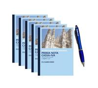 Blocchi Prima Nota Cassa e IVA A5 (14,8 x 21) - 2 Copie Autoricalcanti - 50 Moduli in Duplice Copia (50x2) - Registro Dare Avere Contabilità - CON PENNA TOUCH OMAGGIO Dodici12® (10)