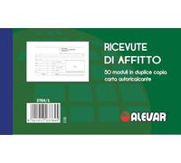 Blocchi Ricevute Affitto 2 Copie 50 Moduli, Formato 18x11 cm, Confezione da 10 Pezzi