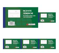 Blocchi Ricevute Generiche 2 Copie 50 Moduli Formato cm 17x10 Conf. da 1 Blocco (Confezione da 5)