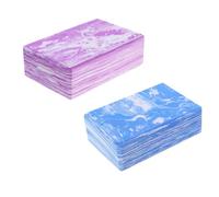 Blocchi Yoga Eva Mimetici 2 Pezzi per Principianti | Schiuma Eva, Leggeri e Stabili, per Pilates e Meditazione, nei Colori Porpora e Blu