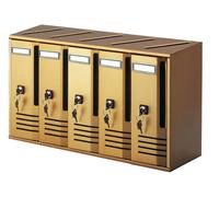 Blocchiere verticali per posta L52xP17,5xH30 cm 5 posti Alubox Cubo Bronzo