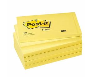 Blocco 100Fg Post-It Giallo Canary 76X127Mm 655 Cf 12 Pz