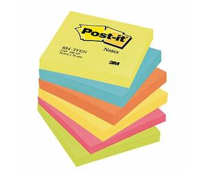 Blocco 100Foglietti Post-It 76X76Mm 654-Tfen Energy 72Gr Assortito Cf 6 Pz