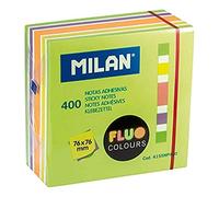 Blocco 400 foglietti adesivi colori fluo 76 x 76 mm NUOVO