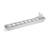 Blocco 8 prese + cavo interno 3G1 1M40 design piatto argento