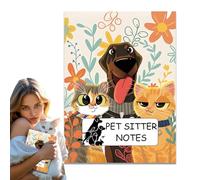 Blocco Appunti per Pet Sitter,Copertina Leggera Antigraffio Appunti Multifunzionali,Libro Organizzato con Profili e Routine per Cura Animali - Per Cuccioli Gattini Casa Viaggio Interno Esterno