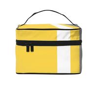 Blocco bianco e nero, giallo, grigio, borsa da viaggio per il trucco da donna, grande organizer per cosmetici